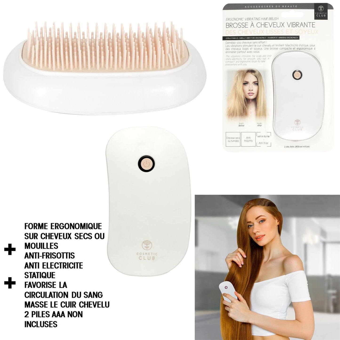 Vibrating ionic hairbrush / Vibrerende ionische haarborstel