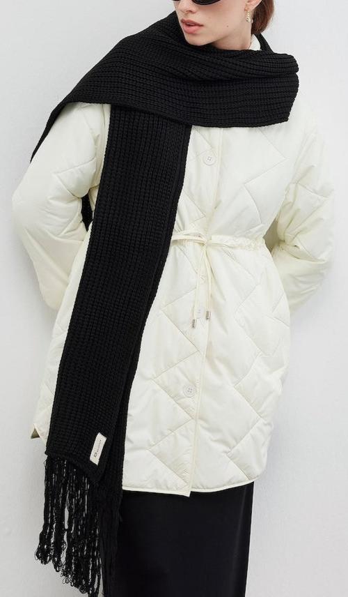 Knitwear Long Scarf - Black