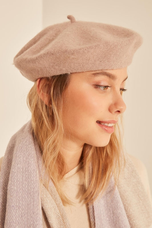 Wool Painter Beret - Beige