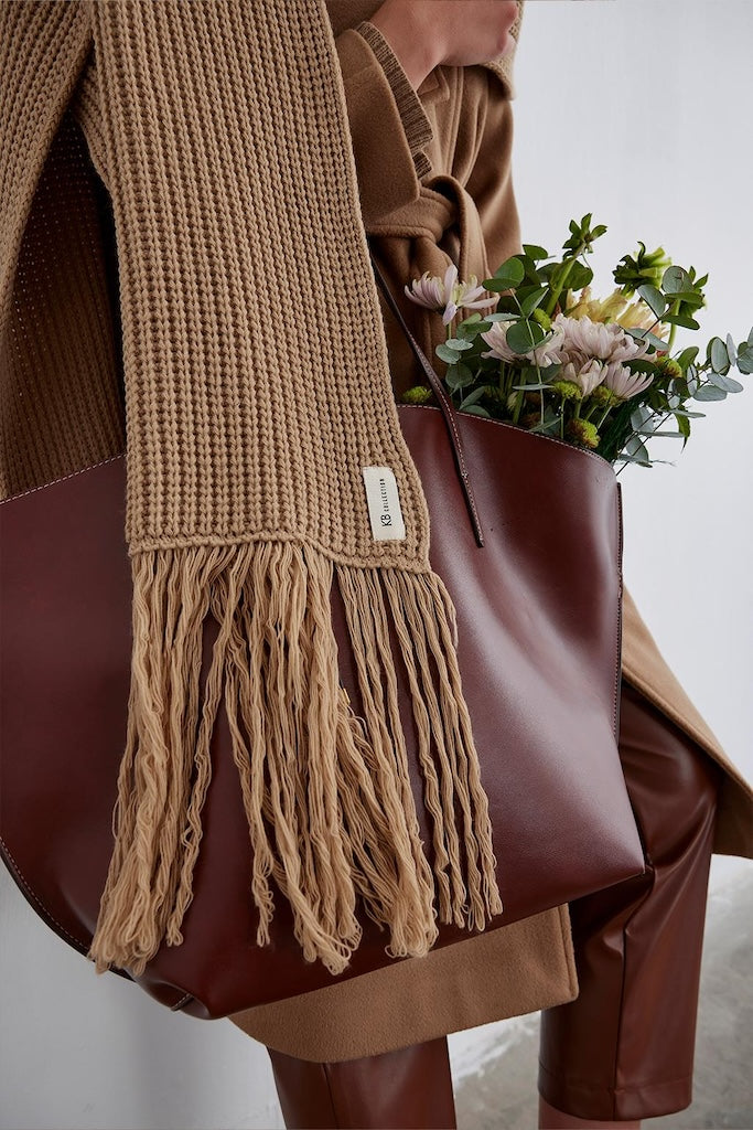 Knitwear Long Scarf - Camel