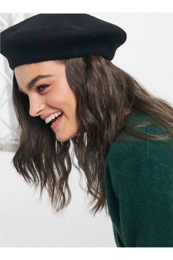 Wool Painter Beret - Black