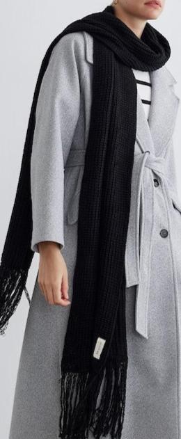 Knitwear Long Scarf - Black