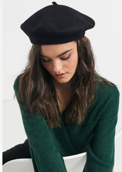Wool Painter Beret - Black