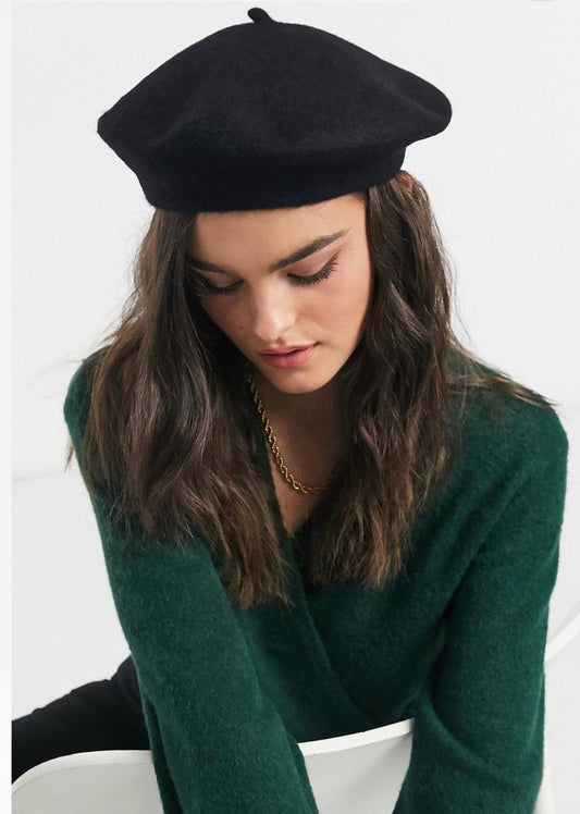 Wool Painter Beret - Black