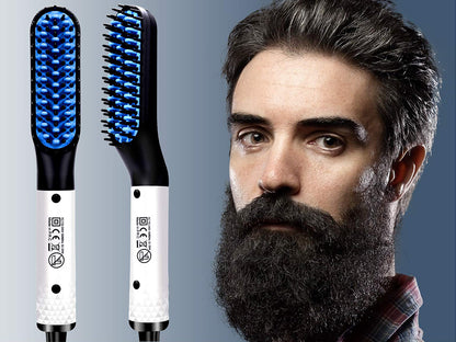 Hair straightener beard brush for men