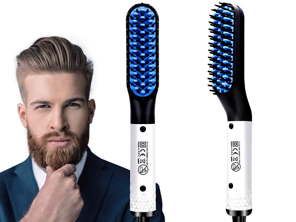 Hair straightener beard brush for men