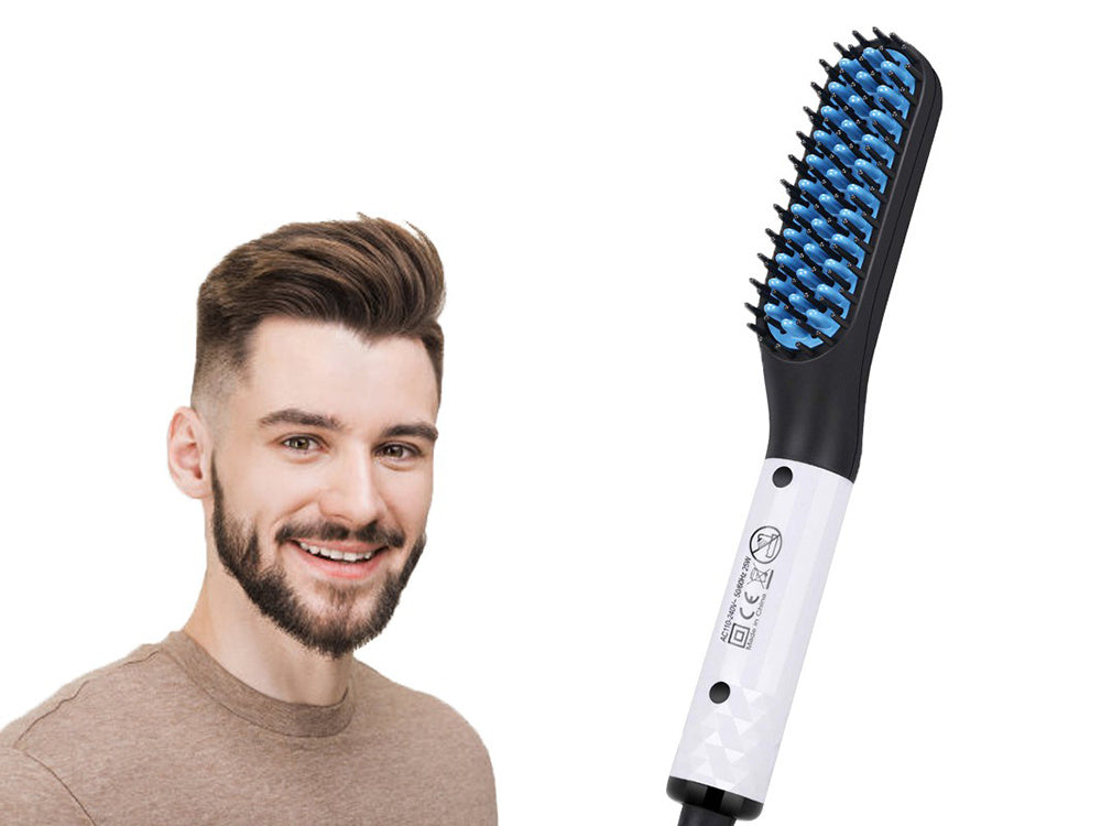Hair straightener beard brush for men