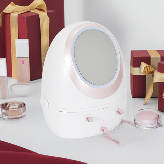 Make-up Organizer, Beauty Organizer, Cosmetics Organizer incl. LED Mirror / Make - Up - Spiegel