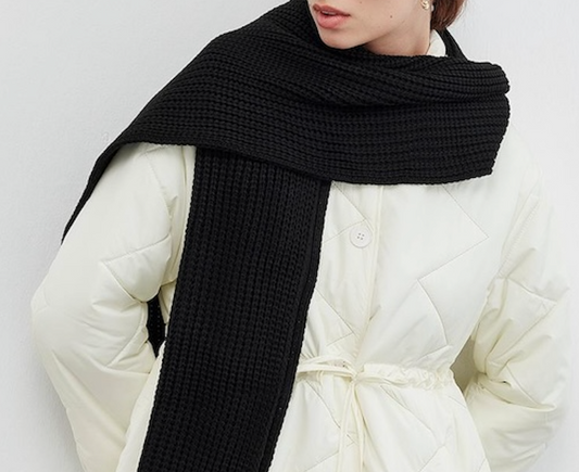 Knitwear Long Scarf - Black