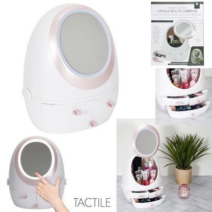 Make-up Organizer, Beauty Organizer, Cosmetics Organizer incl. LED Mirror / Make - Up - Spiegel